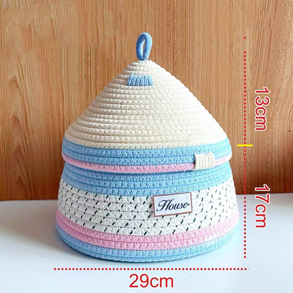 Boîte de rangement de bureau en coton tissé