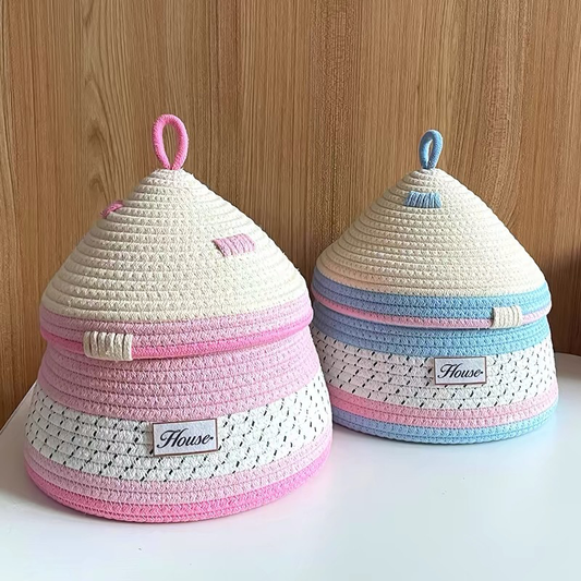 Boîte de rangement de bureau en coton tissé