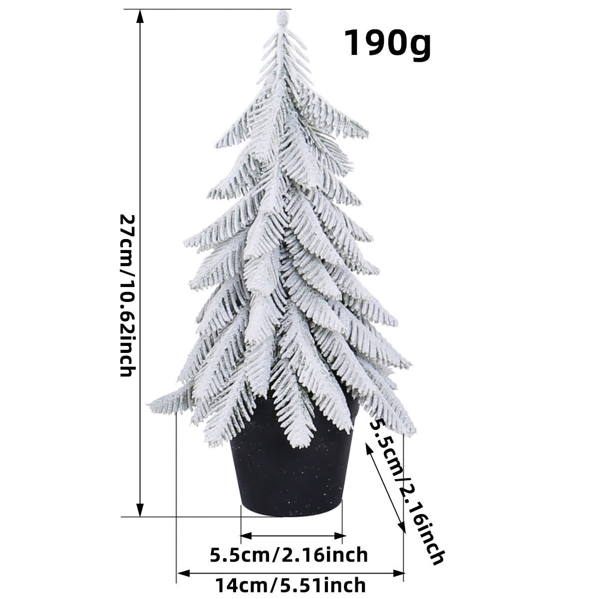 Sapin de Noël enneigé comme décoration en pot pour la maison