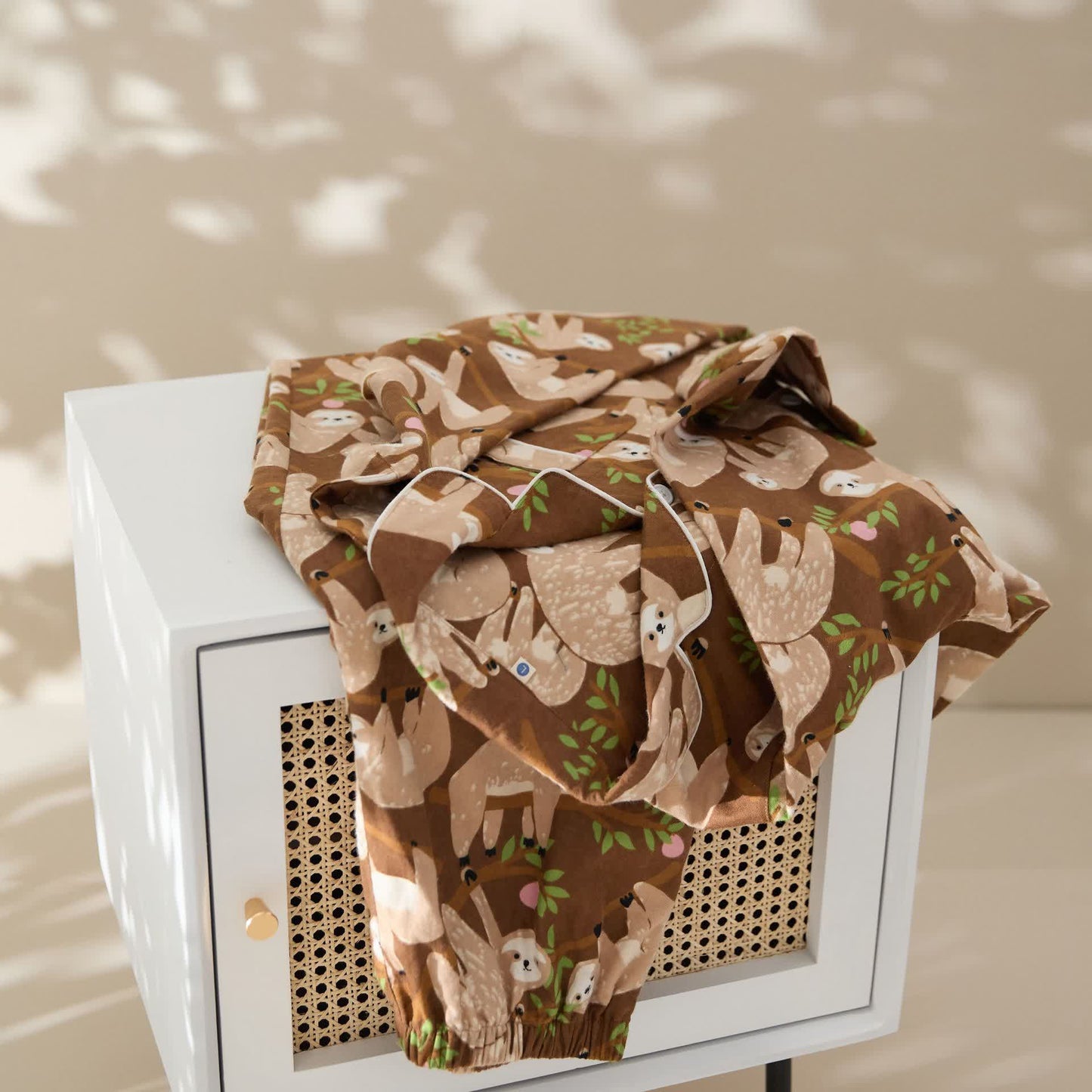 Ensemble de pyjama en coton épais et mignon avec motif paresseux