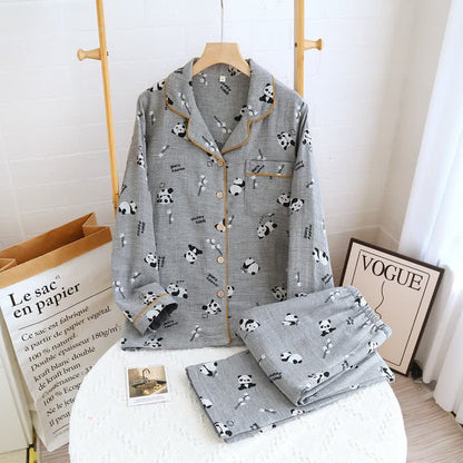 Joli ensemble de pyjama en coton avec motif panda
