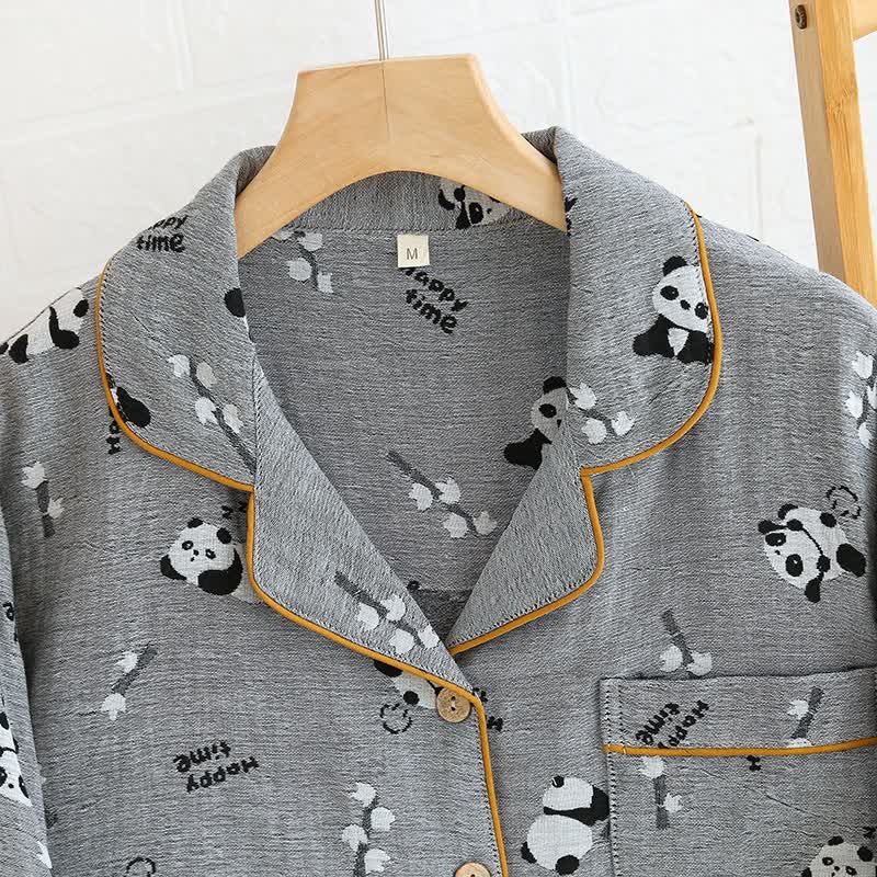 Joli ensemble de pyjama en coton avec motif panda