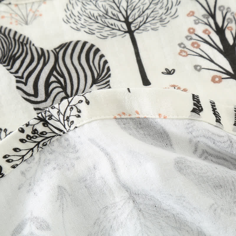Ensemble pyjama en gaze de coton à imprimé zèbre