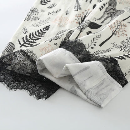 Ensemble pyjama en gaze de coton à imprimé zèbre