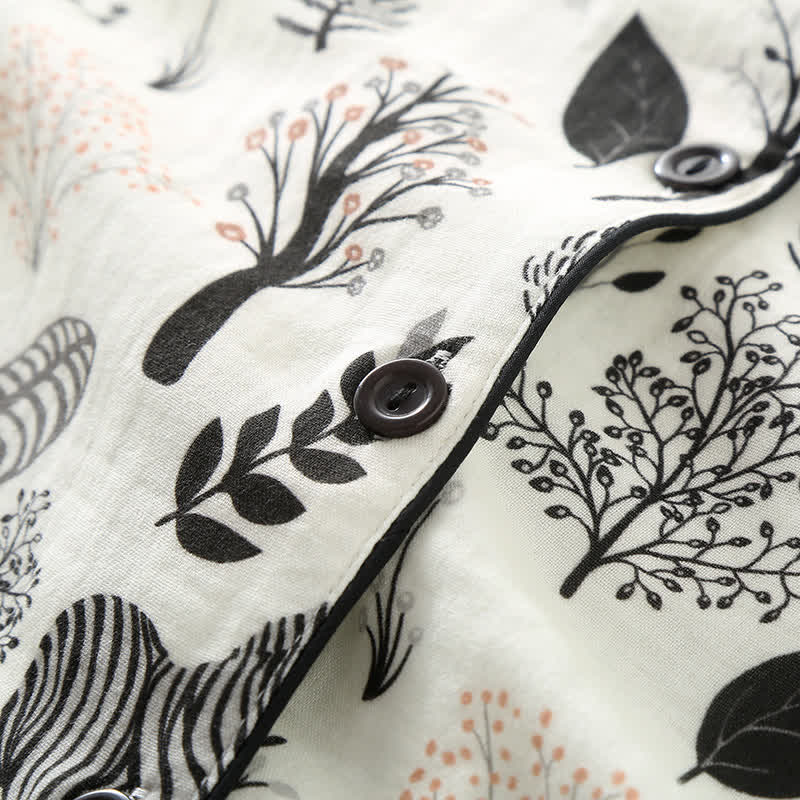 Ensemble pyjama en gaze de coton à imprimé zèbre