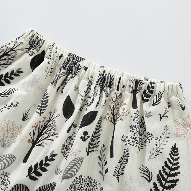 Ensemble pyjama en gaze de coton à imprimé zèbre