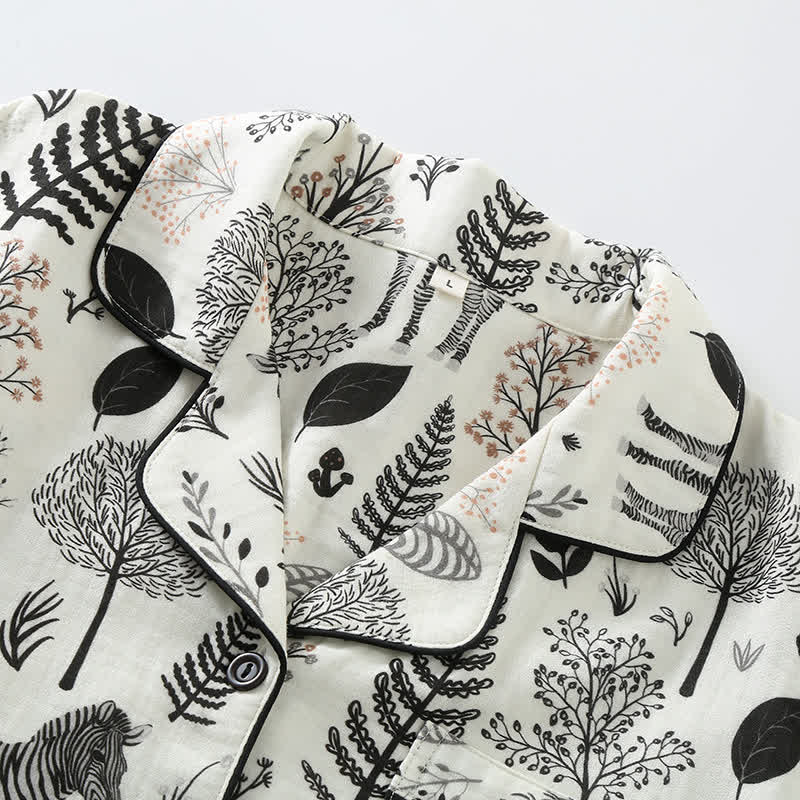Ensemble pyjama en gaze de coton à imprimé zèbre