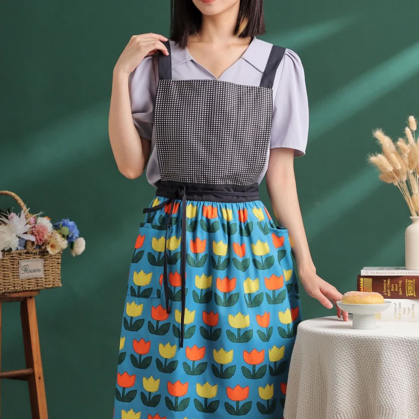 Tablier de jardin à motif tulipe florale pour artiste