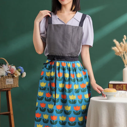 Tablier de jardin à motif tulipe florale pour artiste