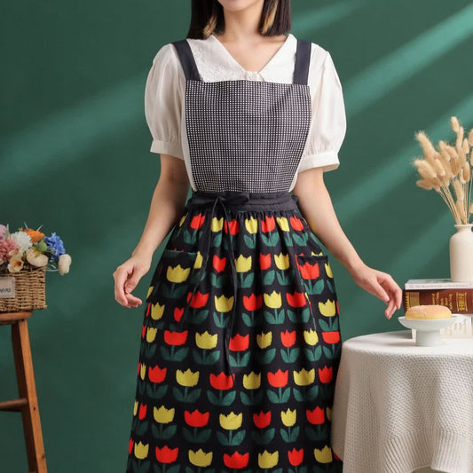 Tablier de jardin à motif tulipe florale pour artiste