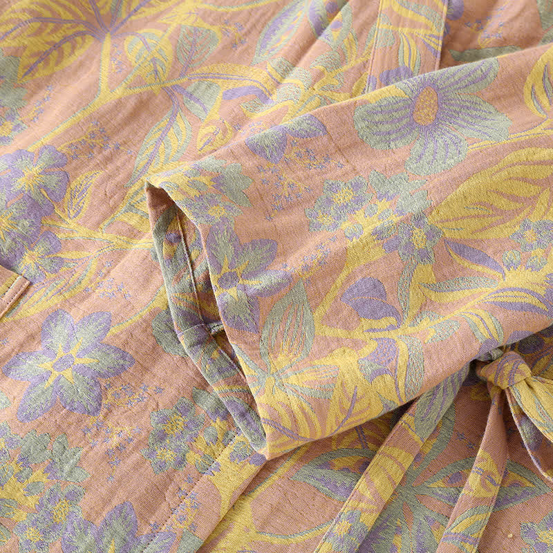 Peignoir en gaze de coton à manches trois-quarts