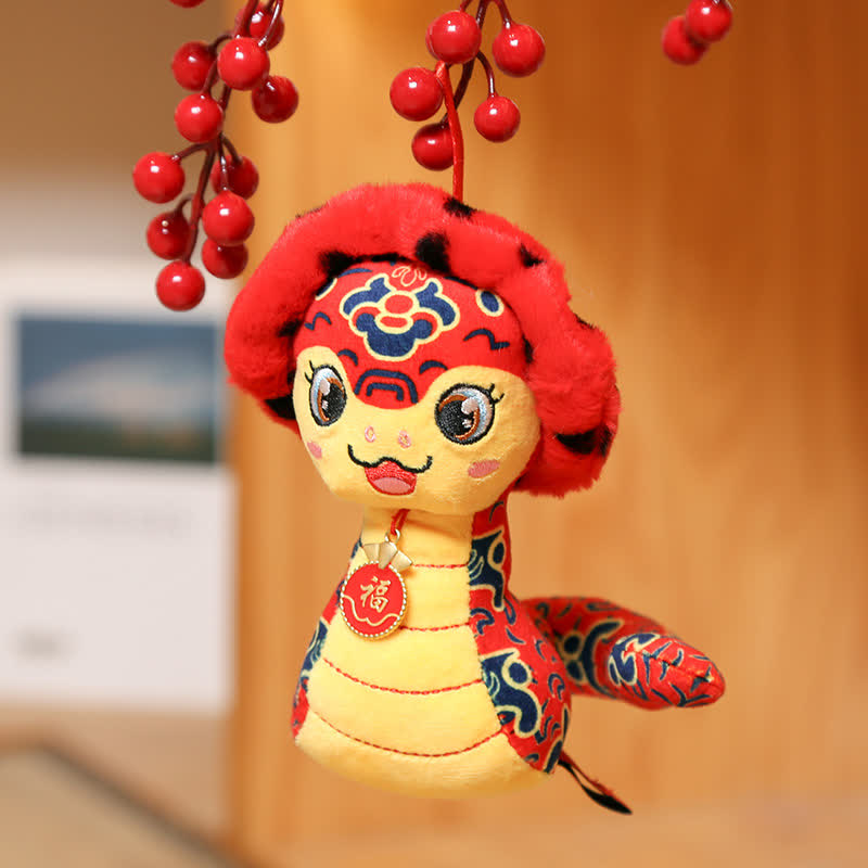 Adorable mascotte de serpent en peluche ornementale