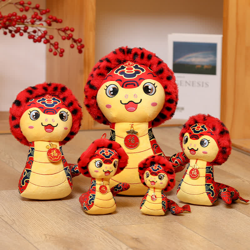 Adorable mascotte de serpent en peluche ornementale