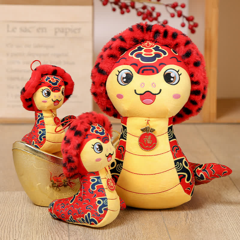 Adorable mascotte de serpent en peluche ornementale