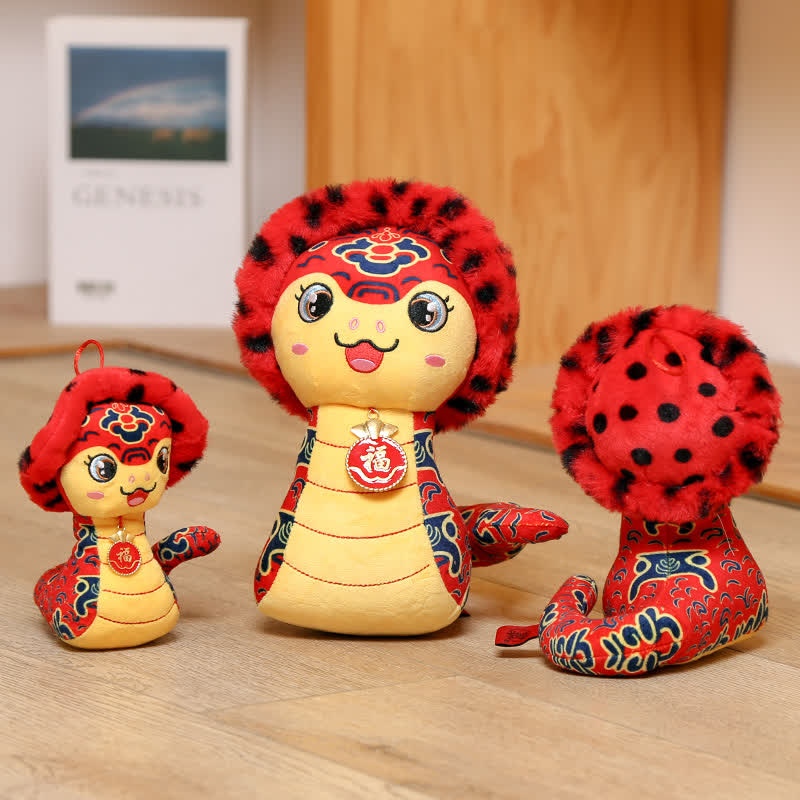 Adorable mascotte de serpent en peluche ornementale