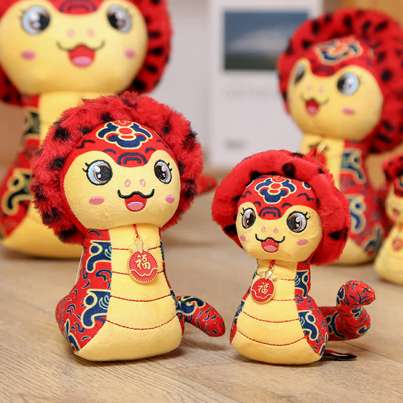 Adorable mascotte de serpent en peluche ornementale