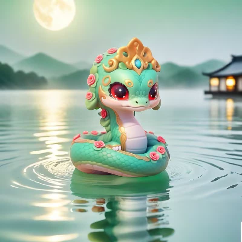 Décoration en résine « Année du Serpent »