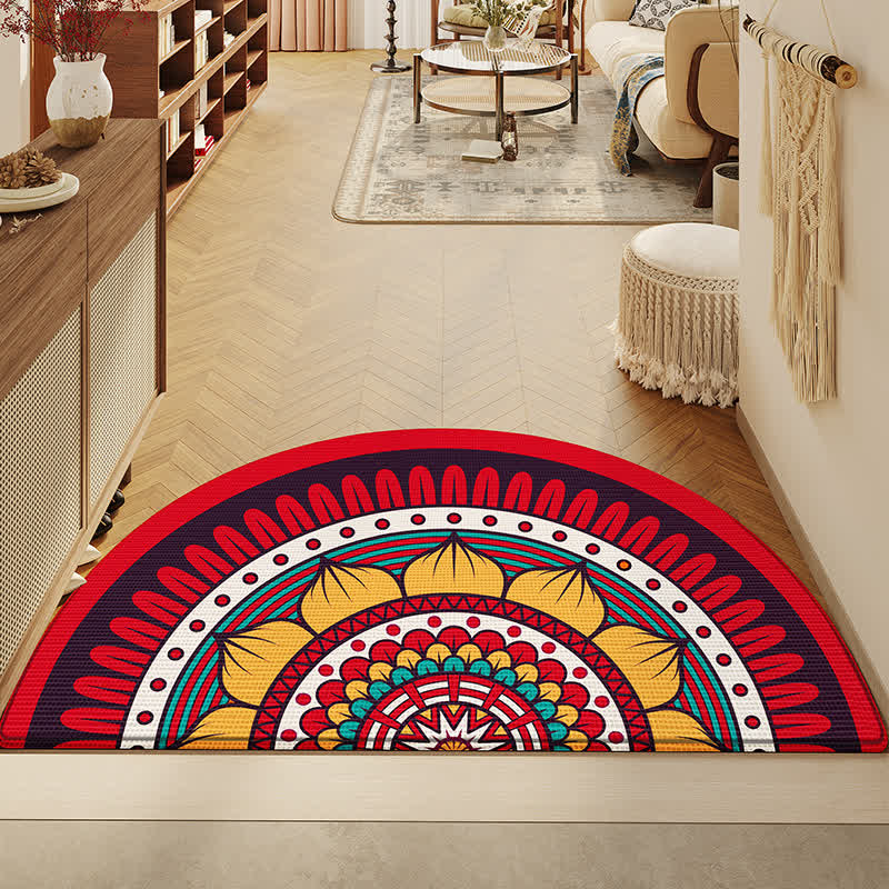 Tapis de sol antidérapant semi-circulaire de style rétro