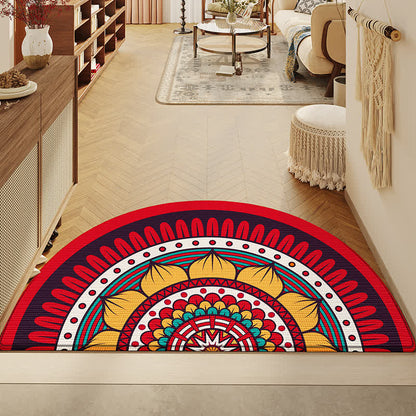 Tapis de sol antidérapant semi-circulaire de style rétro