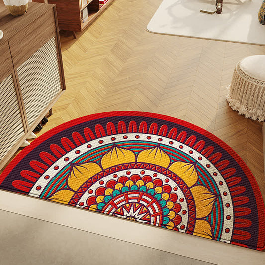 Tapis de sol antidérapant semi-circulaire de style rétro