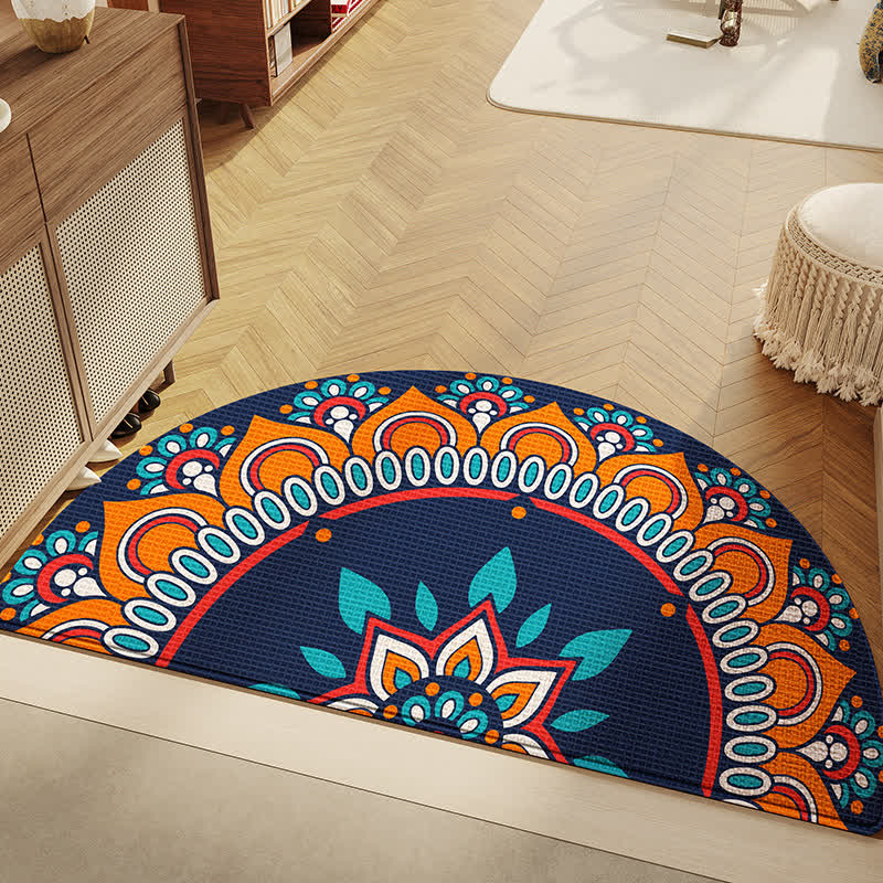 Tapis de sol antidérapant semi-circulaire de style rétro