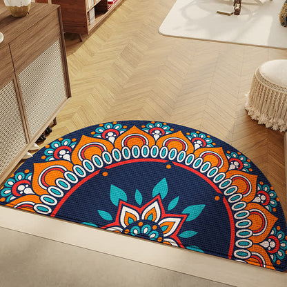 Tapis de sol antidérapant semi-circulaire de style rétro