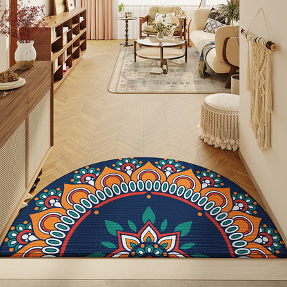 Tapis de sol antidérapant semi-circulaire de style rétro