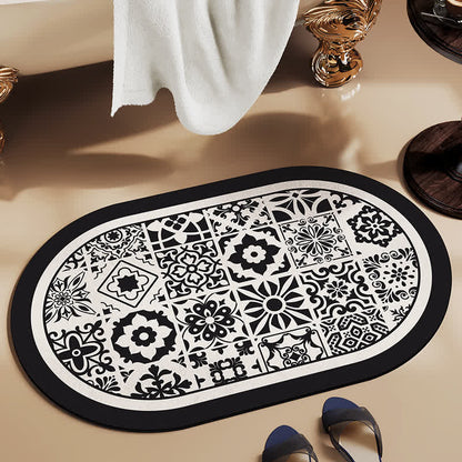 Tapis de bain vintage élégant à séchage rapide