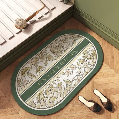 Tapis de bain antidérapant à motif floral vintage