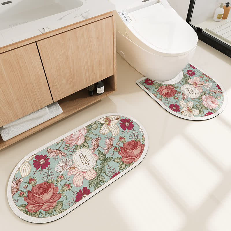 Tapis de bain absorbant pastoral
