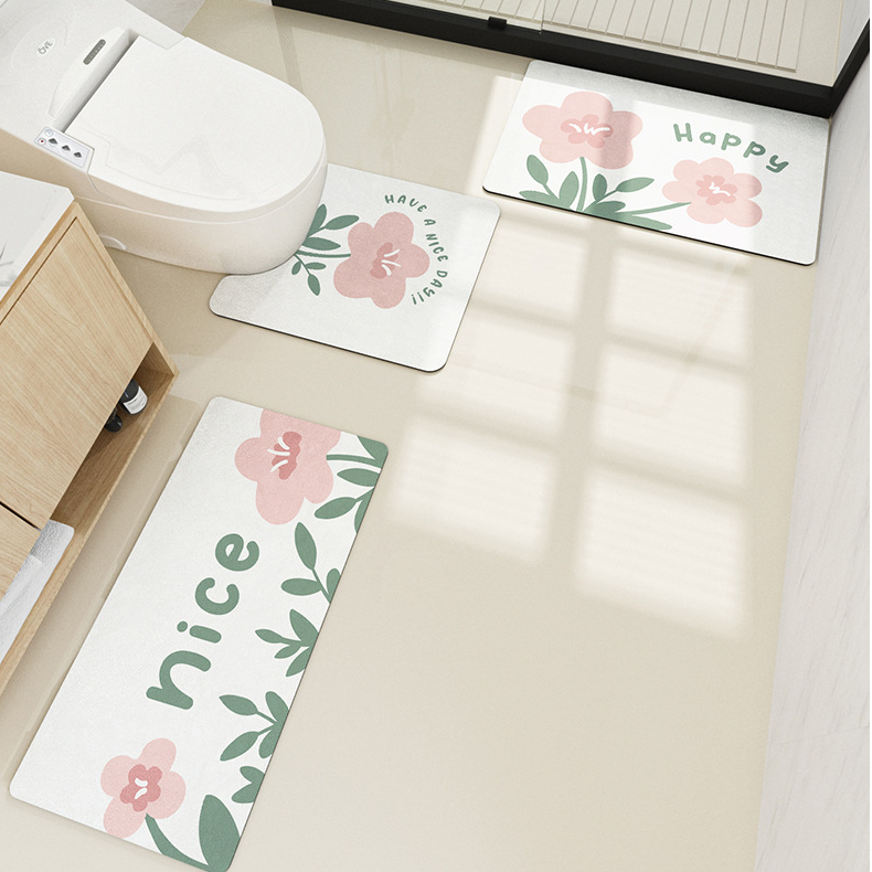 Tapis de bain absorbant pastoral