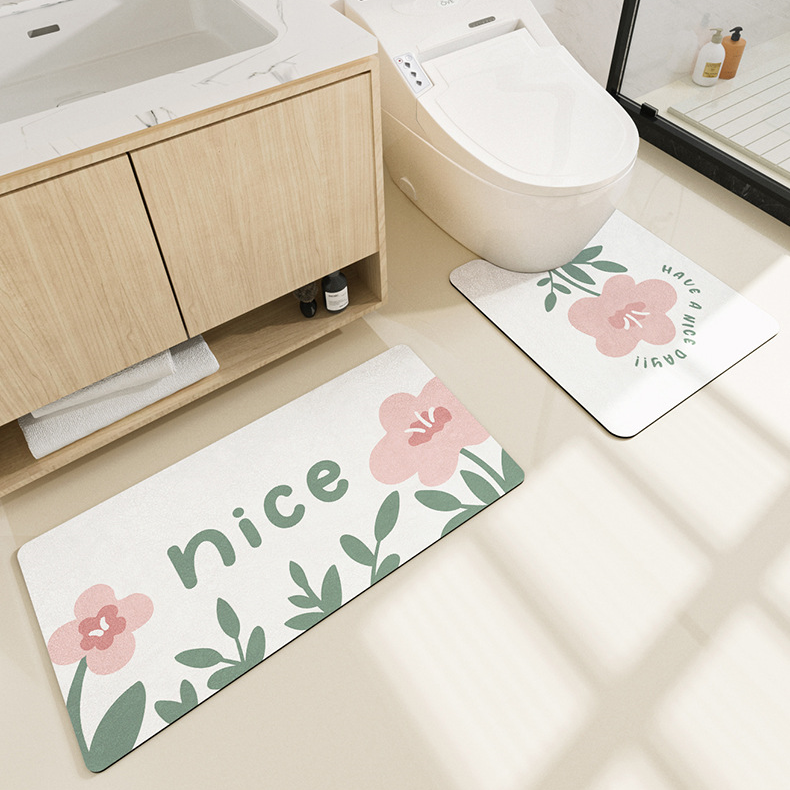 Tapis de bain absorbant pastoral