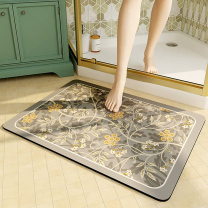 Tapis de sol vintage en boue de diatomées florales