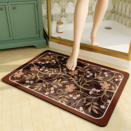 Tapis de sol vintage en boue de diatomées florales
