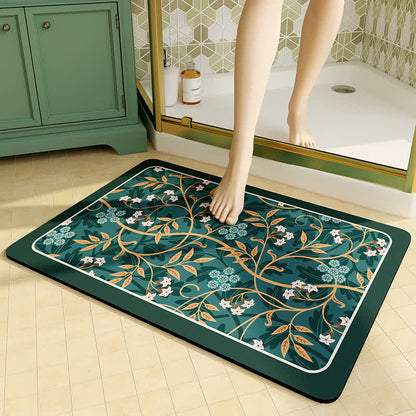 Tapis de sol vintage en boue de diatomées florales
