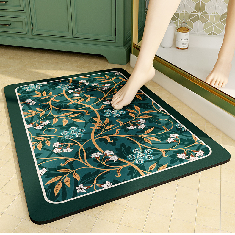 Tapis de sol vintage en boue de diatomées florales