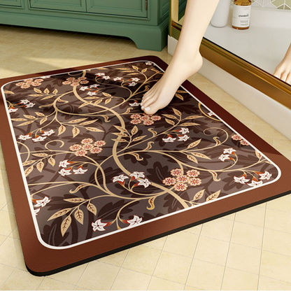 Tapis de sol vintage en boue de diatomées florales