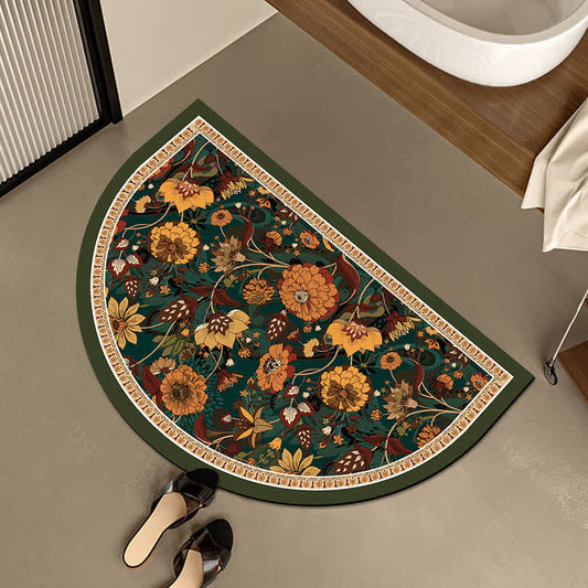 Tapis de sol antidérapant à motif floral en boue de diatomées