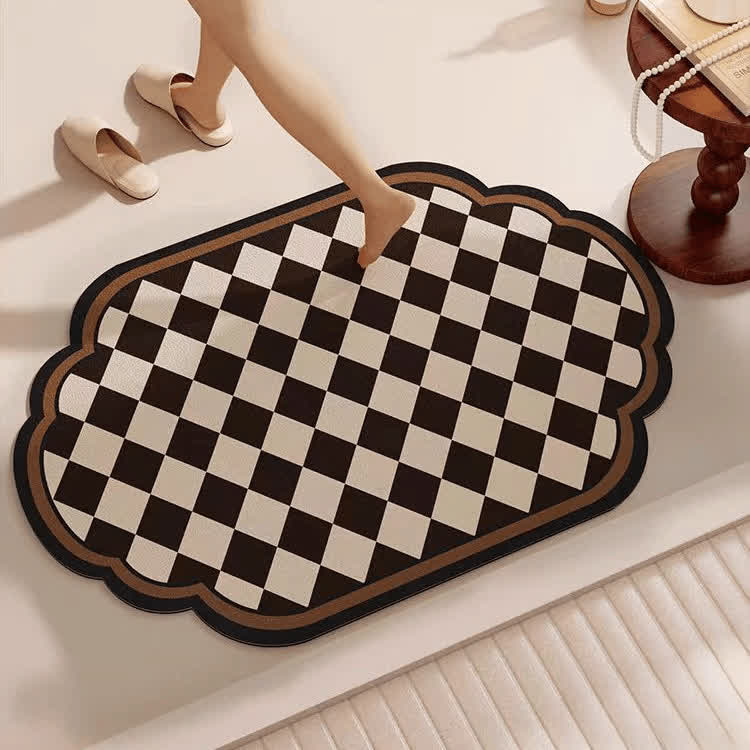 Tapis de bain antidérapant vintage en boue de diatomées
