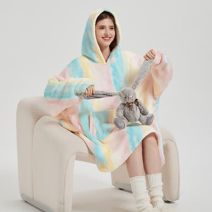 Couverture Sherpa portable avec chemise de nuit à capuche