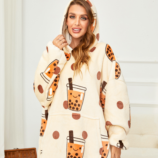 Vêtements de nuit à capuche chauds et faciles à porter