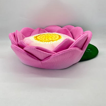 Lit pour animaux en polaire chaude en forme de lotus