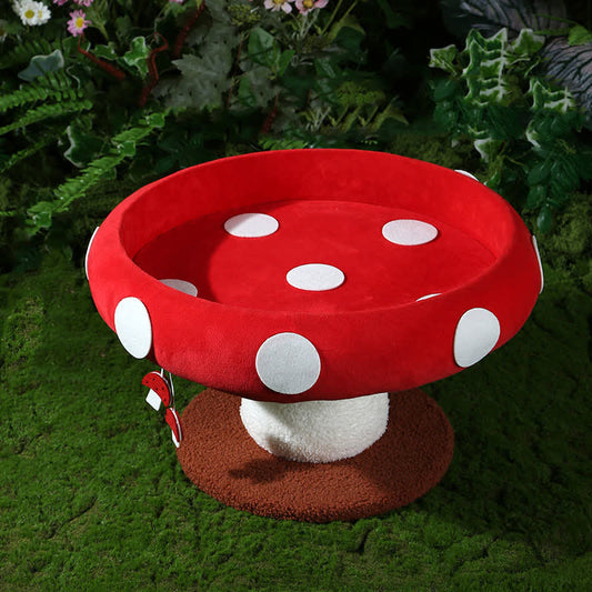 Niche pour chat épaisse et chaude en forme de champignon