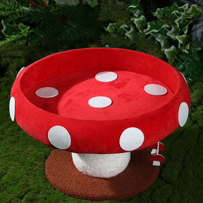 Niche pour chat épaisse et chaude en forme de champignon