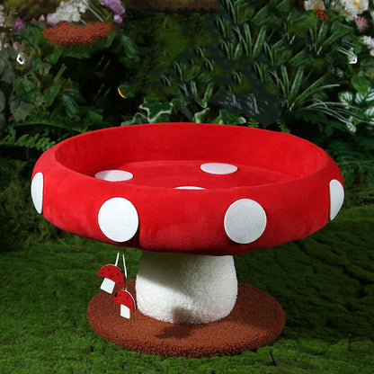 Niche pour chat épaisse et chaude en forme de champignon