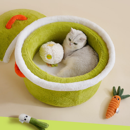 Lit pour animaux en polaire chaude avec pot fermé