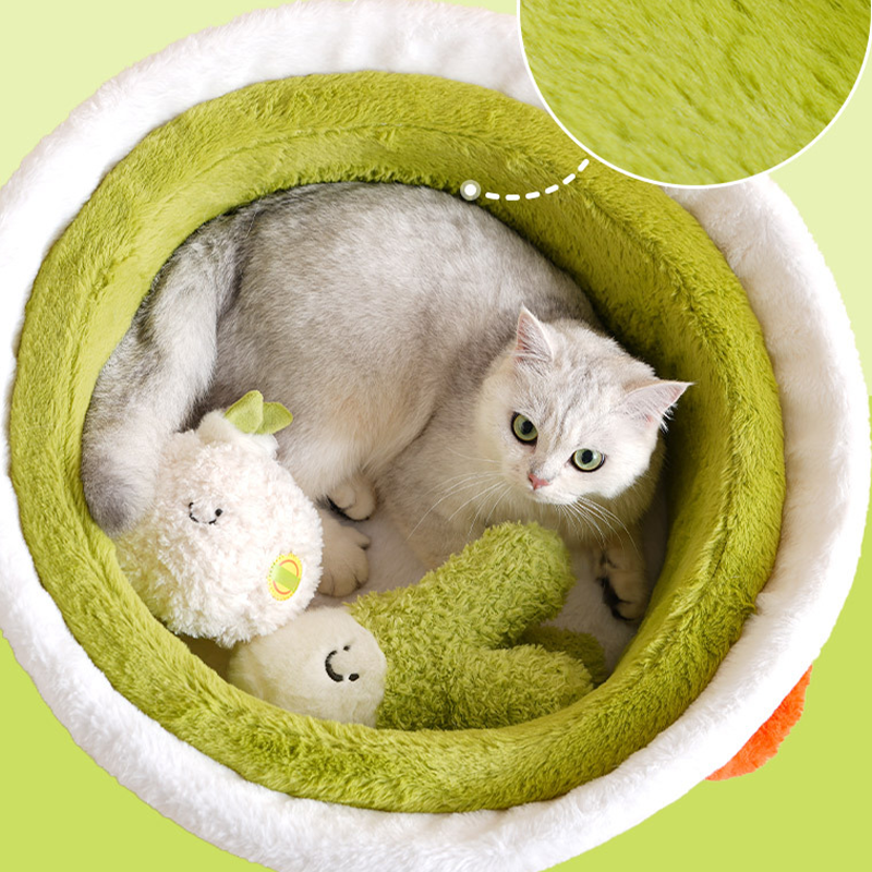 Lit pour animaux en polaire chaude avec pot fermé