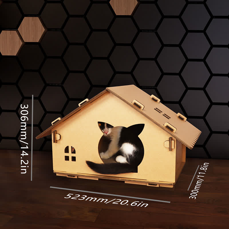 Maison pour animaux de compagnie étanche en carton ondulé