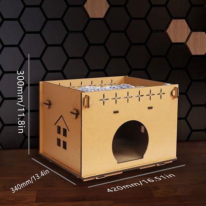 Maison pour animaux de compagnie étanche en carton ondulé