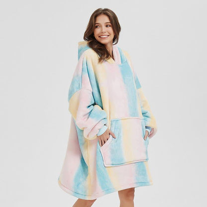 Couverture Sherpa portable avec chemise de nuit à capuche